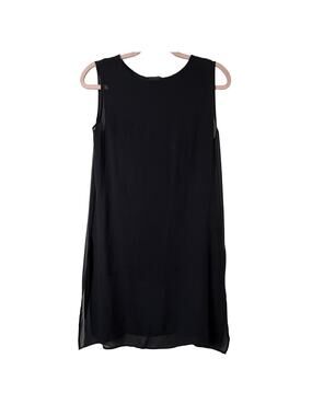Sz 2 ALLSAINTS Casset Tee Layered Tunic Dress Black Quiet Luxury Minimalist Goth